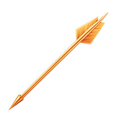 Sleek Arrow with Smooth Gradient Transitions in Soft Gold Isolated on Transparent Background