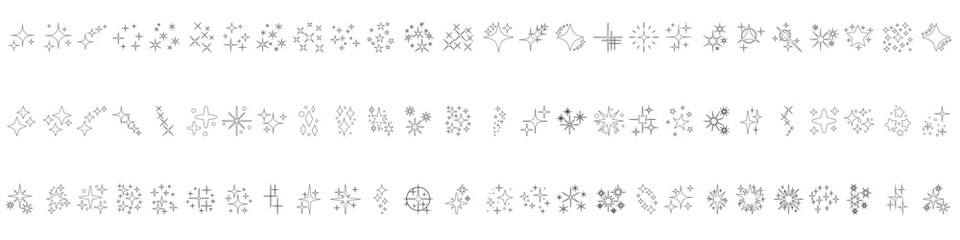Sparkle vector icon set. Shine  illustration sign collection. Star symbol.