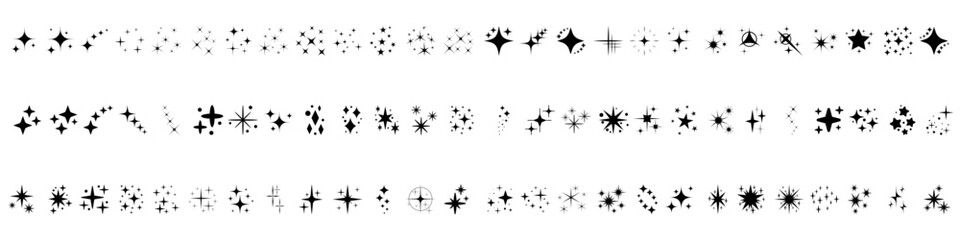 Sparkle vector icon set. Shine  illustration sign collection. Star symbol.