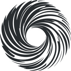Obraz premium Black spiral swirl abstract design with dynamic curves forming a rotating vortex pattern