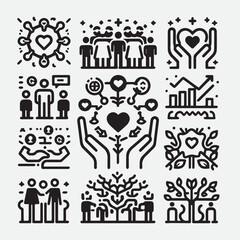 Veterinary icon set. Contains such icons as pets, medical history, health care, vet, vaccines, test, dental care, antiparasitic, diagnosis, x ray, veterinary clinic and more. Vector illustration