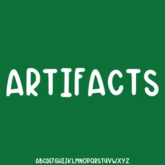 Decorative artifacts alphabet display font vector with grunge textured