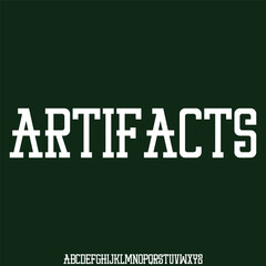 Decorative artifacts alphabet display font vector with grunge textured