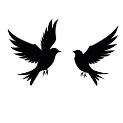 Fototapeta premium vector silhouette of a dove on white background