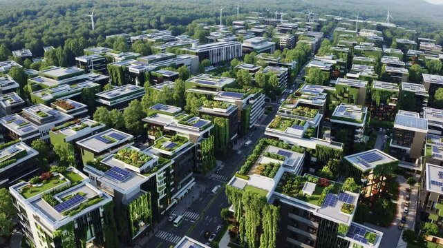 Modern green eco-Cityscape view