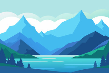 landscape with mountains