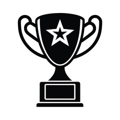 winner trophy black vector design-
