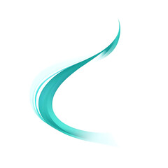 Modern Arrow with Dynamic Curves in Turquoise Color Isolated on Transparent Background