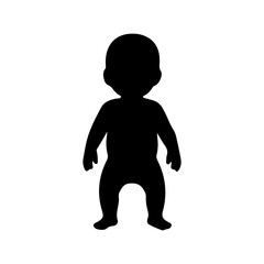 Obraz premium Cute baby black silhouette , baby silhouette icon vector