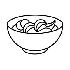 simple clam chowder line vector