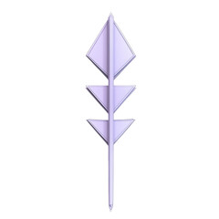 Contemporary Arrow with Clean Minimalist Geometry Isolated on Transparent Background