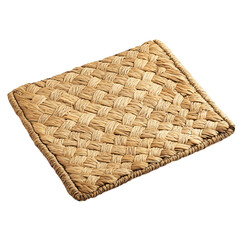 Minimalist Woven Straw Beach Mat with a Refined Design Isolated on Transparent Background
