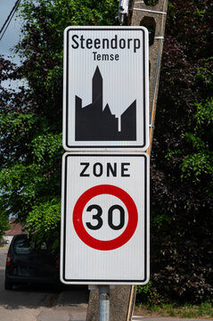 Sign of the village of Steendorp, part of Temse, East Flanders, Belgium