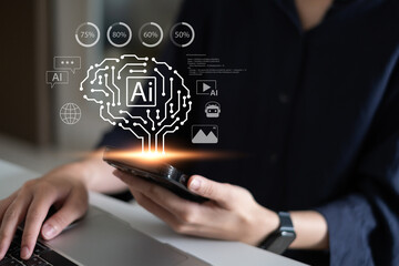 Artificial intelligence technology ai digital innovation image generation chatbot business...