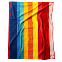 Modern Beach Towel with Expansive Colorful Stripes Isolated on Transparent Background