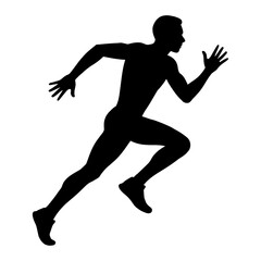 Silhouette of a person running as a sporty vector illustration