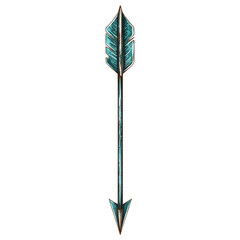Bold Arrow with Strong Vectors in Deep Teal Colour Isolated on Transparent Background