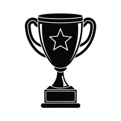 winner trophy black vector design