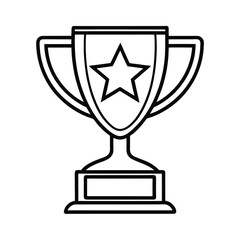 winner trophy black vector design