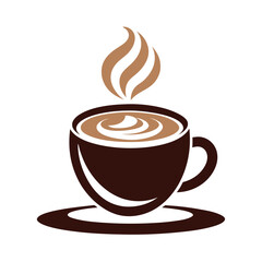 cup of coffee with beans silhouette icon vector on white background