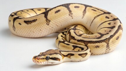 Desert Ghost Ball Python on studio background