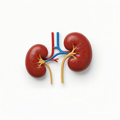 Kidneys Human Anatomy Illustration on White Background