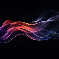 Colorful light waves create a stunning abstract visual display on a dark background