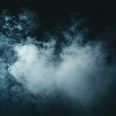 Fototapeta premium Wisps of smoke swirl in the air, creating an ethereal atmosphere in a dimly lit space