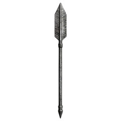 Sleek Arrow with Refined Details in Slategrey Colou Isolated on Transparent Background