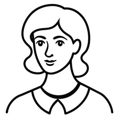 vector illustration of a lineart woman