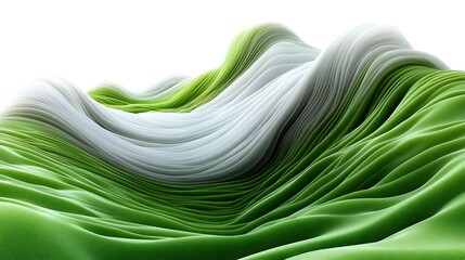 Abstract green and white wave photo background