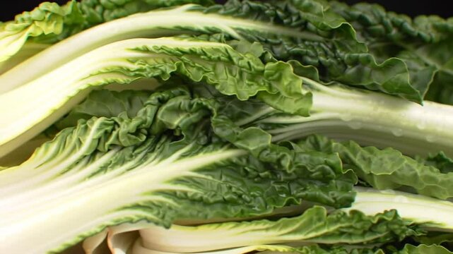 Fresh Silverbeet Closeup Showcasing Leaves Texture And Vibrant Colors