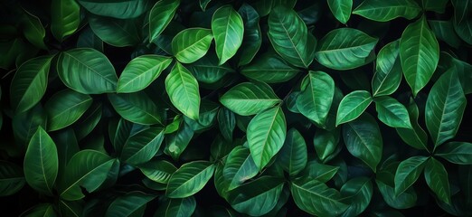 Lush green leaves background showcasing vibrant foliage and natural textures