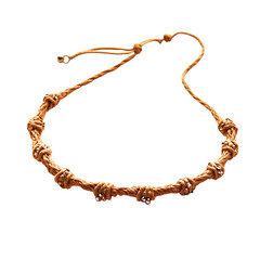 Luxurious Woven Anklet with Delicate Finely Spun Filigree Isolated on Transparent Background