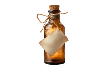 Message in a bottle isolated on transparent background
