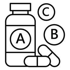 Vitamins Vector Icon Depicting Nutrient-Rich Capsule Illustration