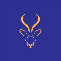 antelope head logo and vector template