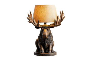 Moose Table Lamp isolated on transparent background
