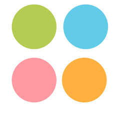 Watercolor illustration with blue, pink, green and orange circles. Soft pastel colors, perfect for backgrounds, textiles and children's artwork.