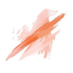 Artistic Arrow with Soft Brush Strokes in Peach Color Isolated on Transparent Background