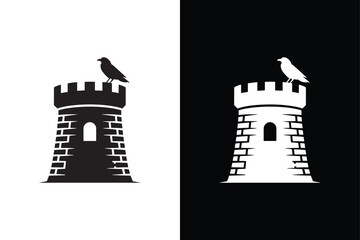 Castle tower icon vector on White Background ,Vector Art Illustration on white background. © MONI