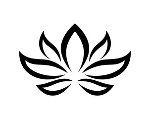 Vector silhouette of lotus flower.