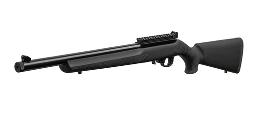 Semi-automatic .22 rifle on white
