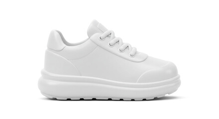 White Sneaker Fashion Clean Style Footwear Casual Lace up Trendy Design Urban Shoe Modern Comfort