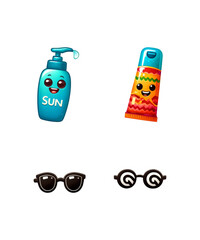 Vector design illustration of cosmetic bottles and jars, a healthy set of glass containers