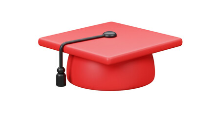 Achievement unlocked Celebrating educational success with a vibrant red graduation cap Ceremony s