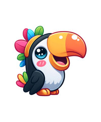 Fototapeta premium A funny cartoon penguin character, a cute bird animal, holds a blank sign illustration for fun holiday design