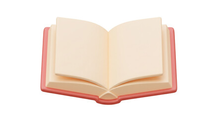 Open Book in Pink Cover Blank Pages Ready for Your Story Novel Poetry Creative Ideas Reading Time