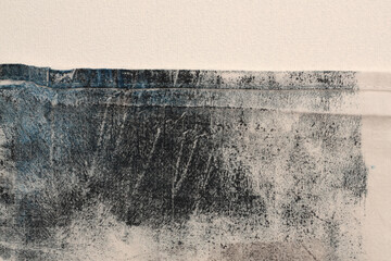 Naklejka premium Grunge beige, black dirty canvas denim fabric painting art stain grain texture background.