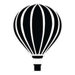 Naklejka premium Hot Air Balloon Silhouette Icon ,Black Vector Travel Symbol